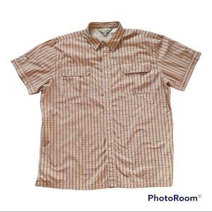 WindRiver button down vented plaid shirt